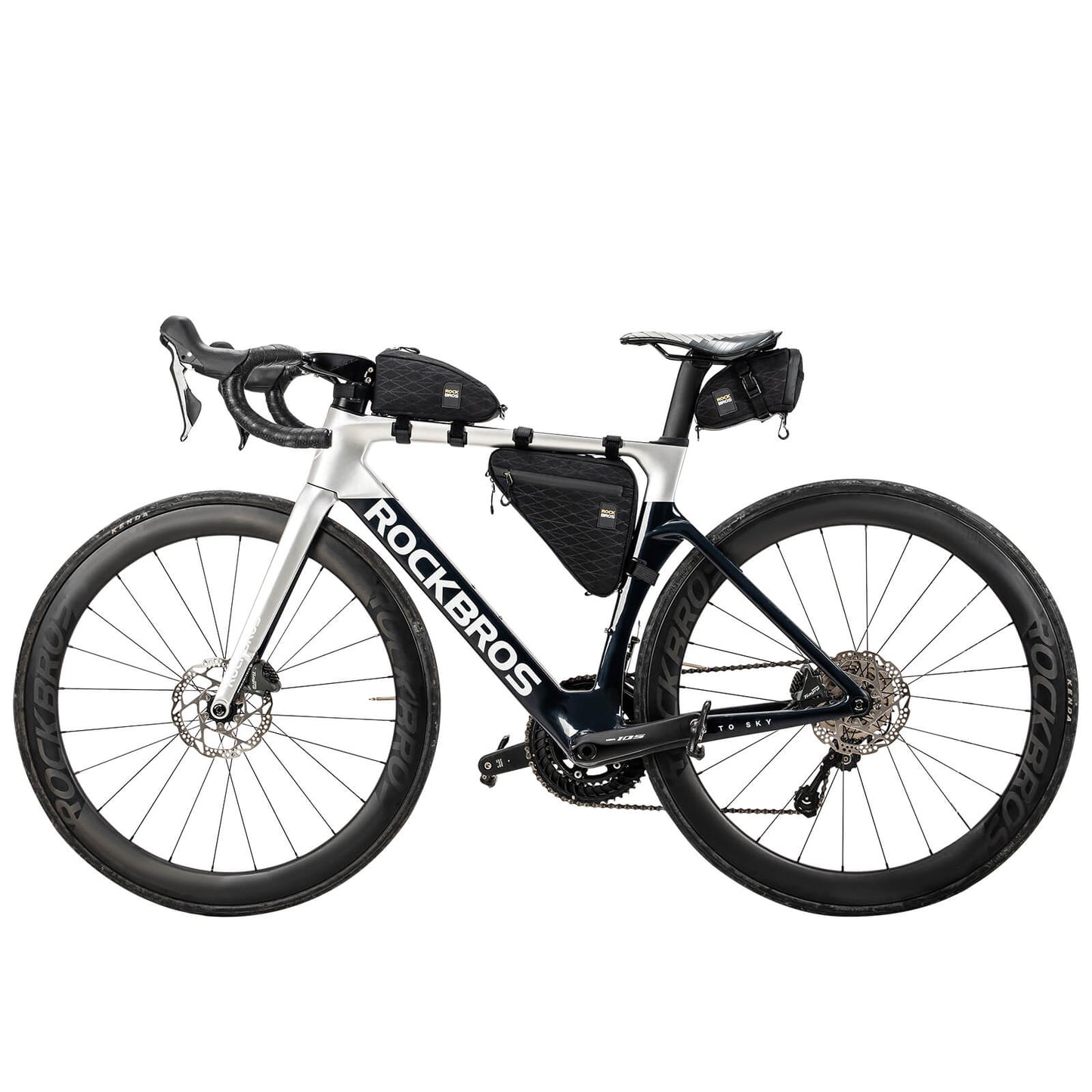 Bicycle bag set: frame bag*2 + saddle bag*1 with adjustable shoulder strap, 1.2L, ROCKBROS