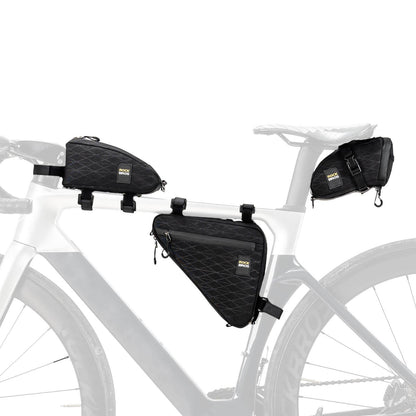 Bicycle bag set: frame bag*2 + saddle bag*1 with adjustable shoulder strap, 1.2L, ROCKBROS