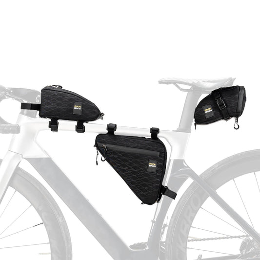 Bicycle bag set: frame bag*2 + saddle bag*1 with adjustable shoulder strap, 1.2L, ROCKBROS