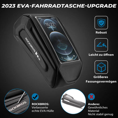 Waterproof bicycle bag, mobile phone case for 6.8-inch touchscreen smartphones, ROCKBROS