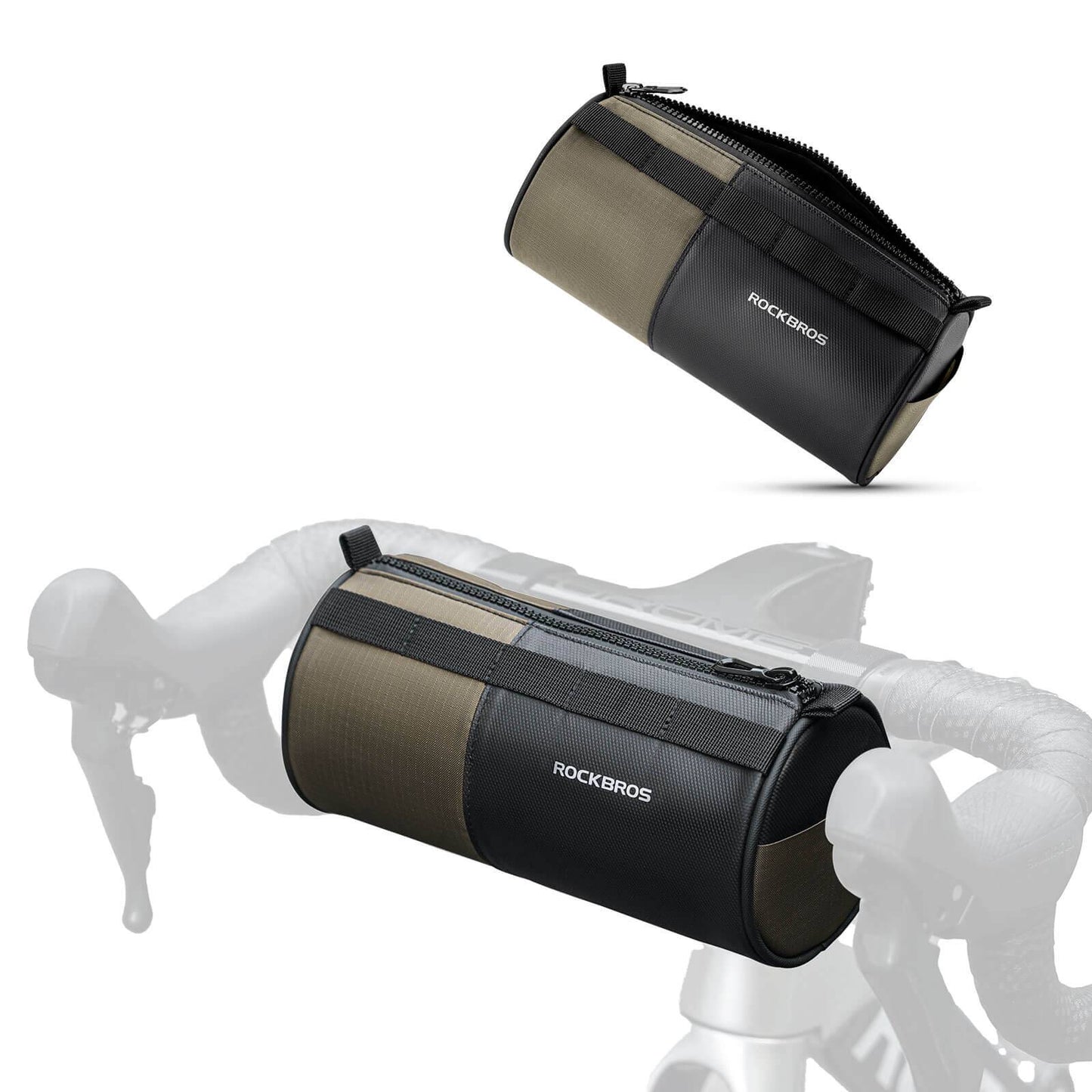 ROCKBROS cylindrical handlebar bag, 1.7L, with shoulder strap