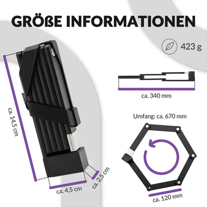 Folding bike lock with bracket ROCKBROS