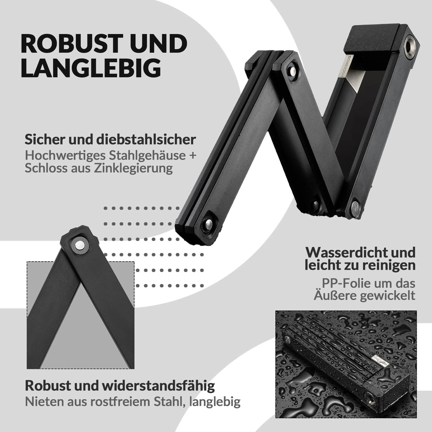 Folding bike lock with bracket ROCKBROS