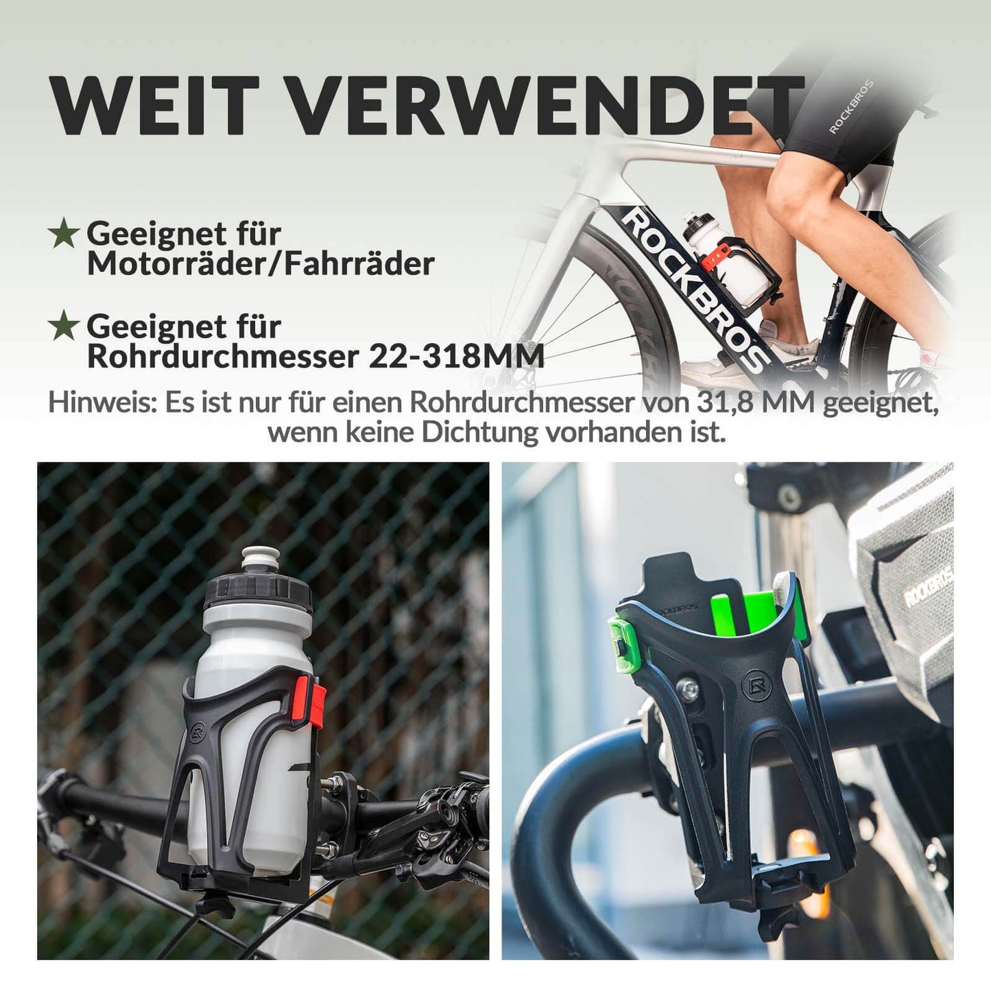 Adjustable Bottle Holder for Bicycles, 360° Rotatable, ROCKBROS