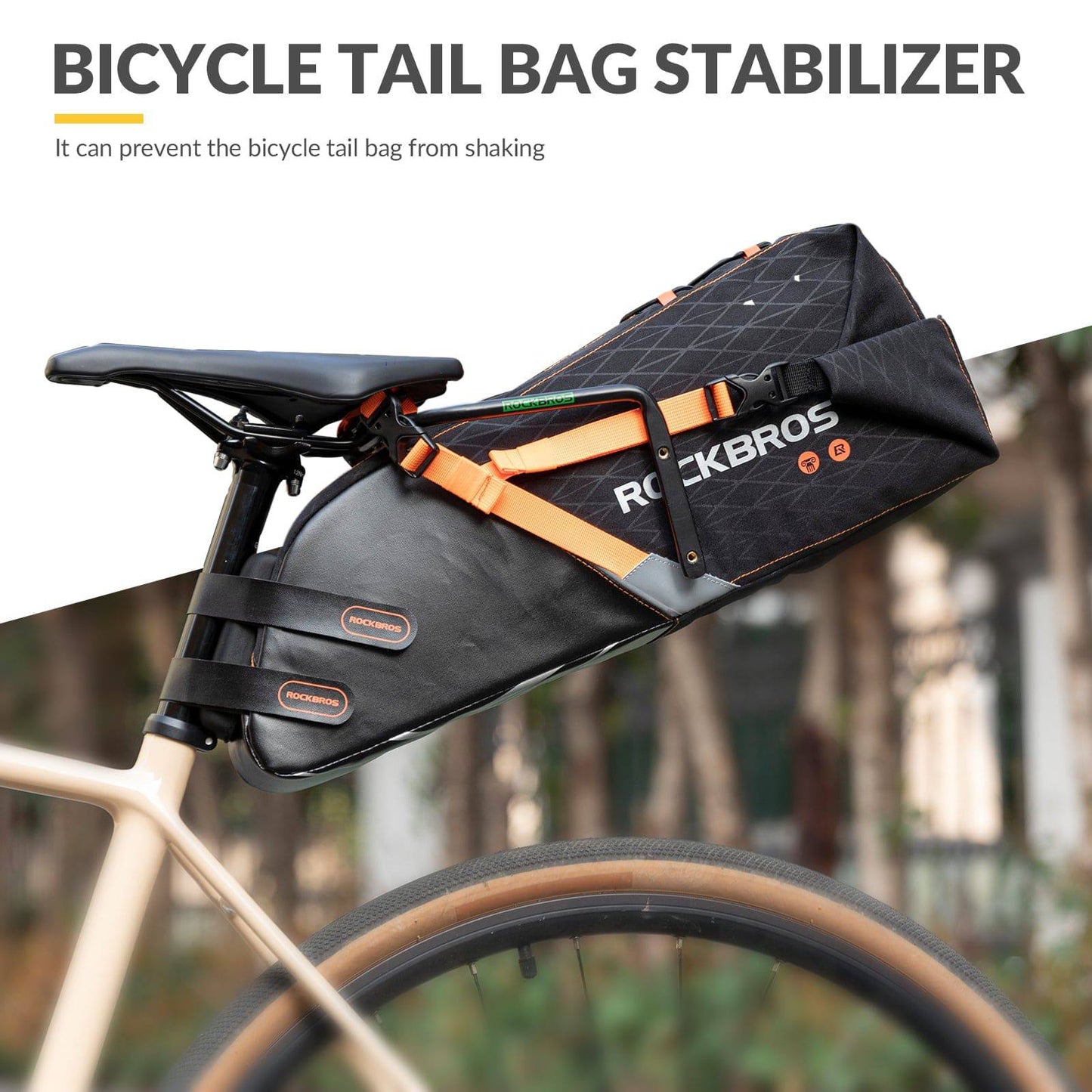 Bottle holder & stabilizer support for bicycle saddlebag ROCKBROS
