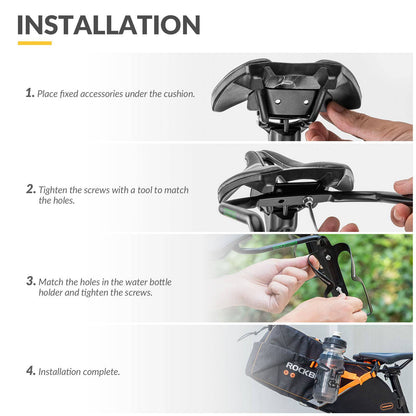 Bottle holder & stabilizer support for bicycle saddlebag ROCKBROS