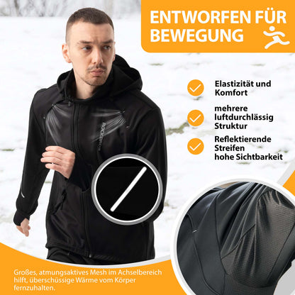 Winter cycling jacket, windproof – with TPU touchscreen operation, ROCKBROS