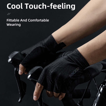 Gel patterned non-slip half-finger riding gloves ROCKBROS
