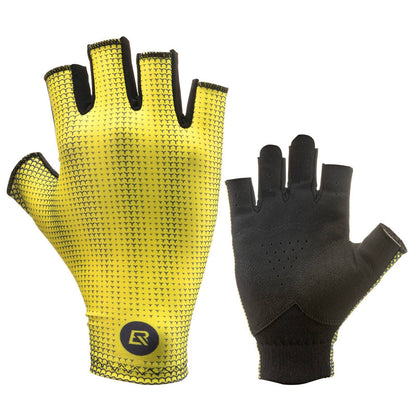 Half-finger cycling gloves, non-slip, elastic, unisex, yellow, sizes M-XXL, ROCKBROS