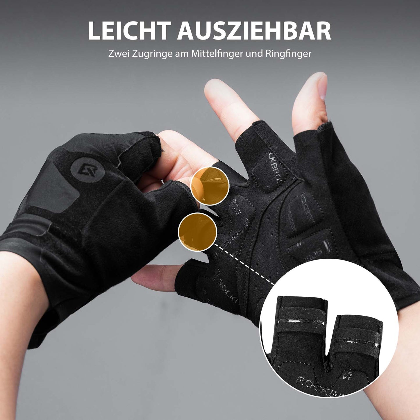 Shock-absorbing and non-slip unisex half-finger cycling gloves from ROCKBROS