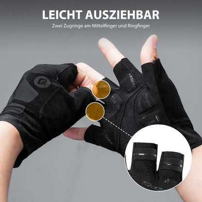 Shock-absorbing and non-slip unisex half-finger cycling gloves from ROCKBROS