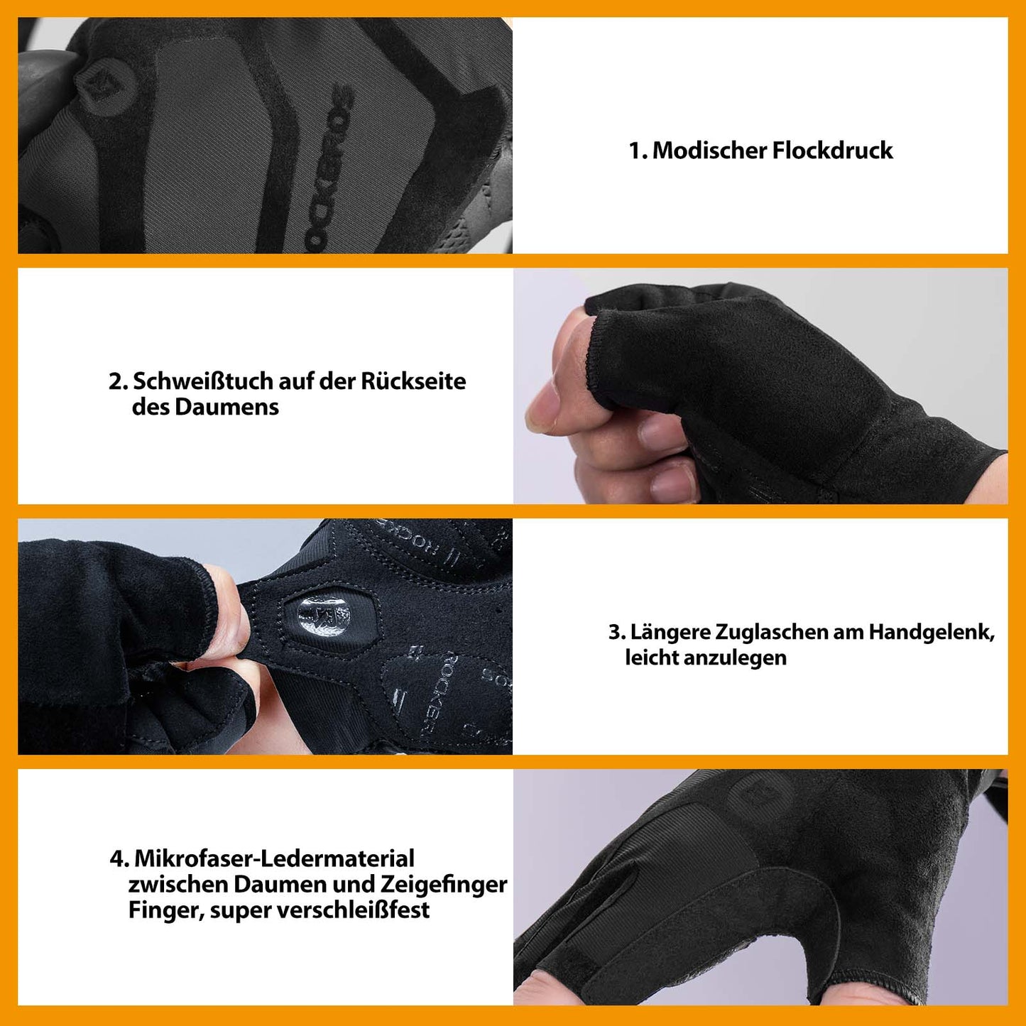Shock-absorbing and non-slip unisex half-finger cycling gloves from ROCKBROS