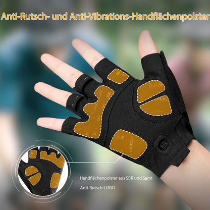 Shock-absorbing and non-slip unisex half-finger cycling gloves from ROCKBROS
