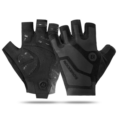 Shock-absorbing and non-slip unisex half-finger cycling gloves from ROCKBROS