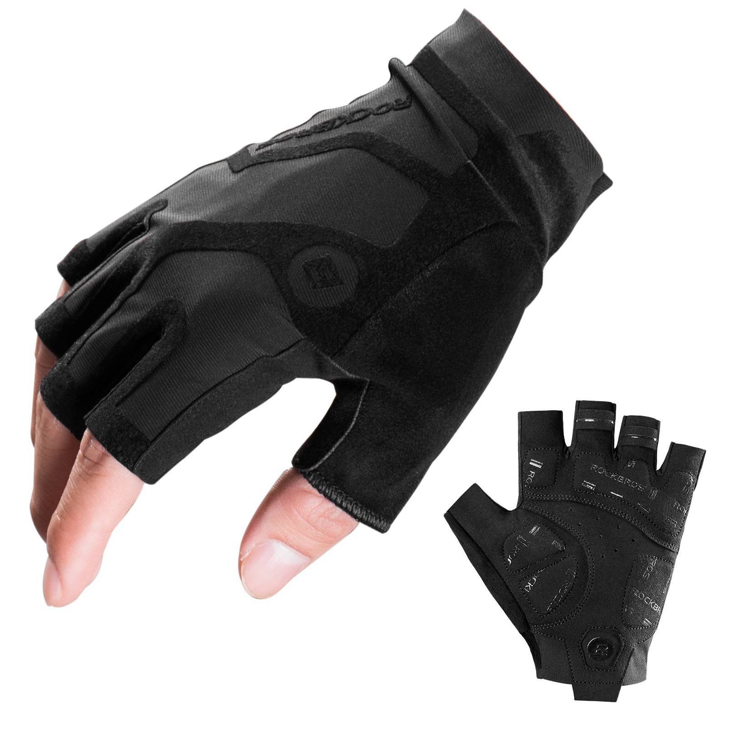 Shock-absorbing and non-slip unisex half-finger cycling gloves from ROCKBROS