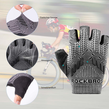 Half Finger Shock Absorbing Cycling Gloves Summer Men's ROCKBROS