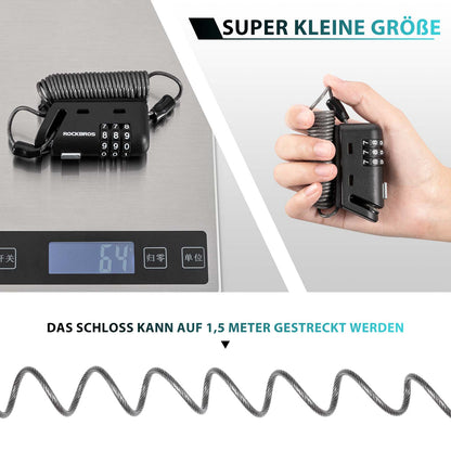 Helmet lock 150 cm 3-digit combination lock ROCKBROS