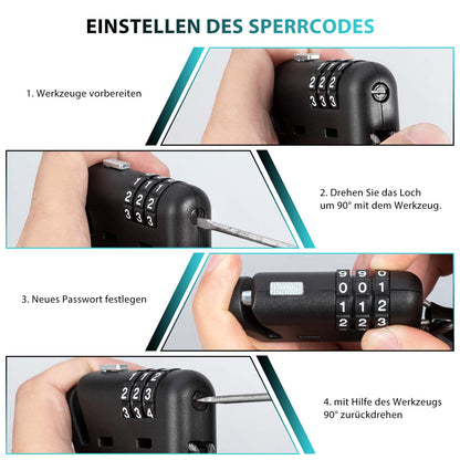 Helmet lock 150 cm 3-digit combination lock ROCKBROS