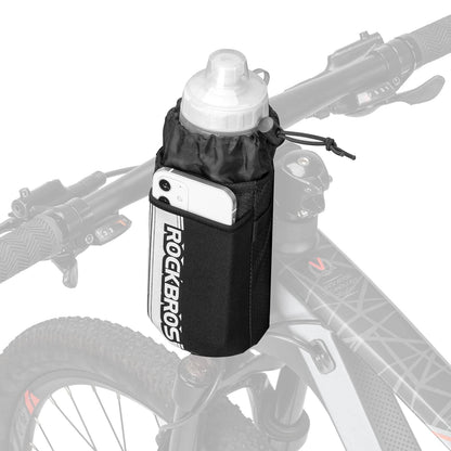 Insulated bicycle handlebar bag with water bottle holder and mobile phone pocket ROCKBROS