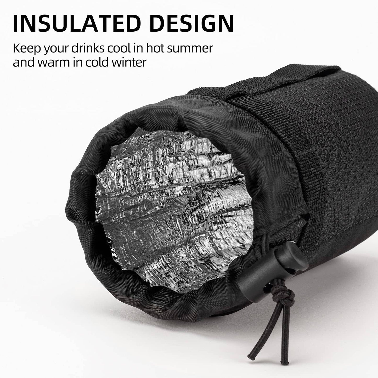 Insulated bicycle handlebar bag with water bottle holder and mobile phone pocket ROCKBROS