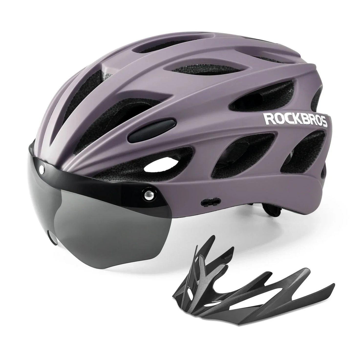 Kids' bicycle helmet with integrated removable magnetic goggles & visor ROCKBROS
