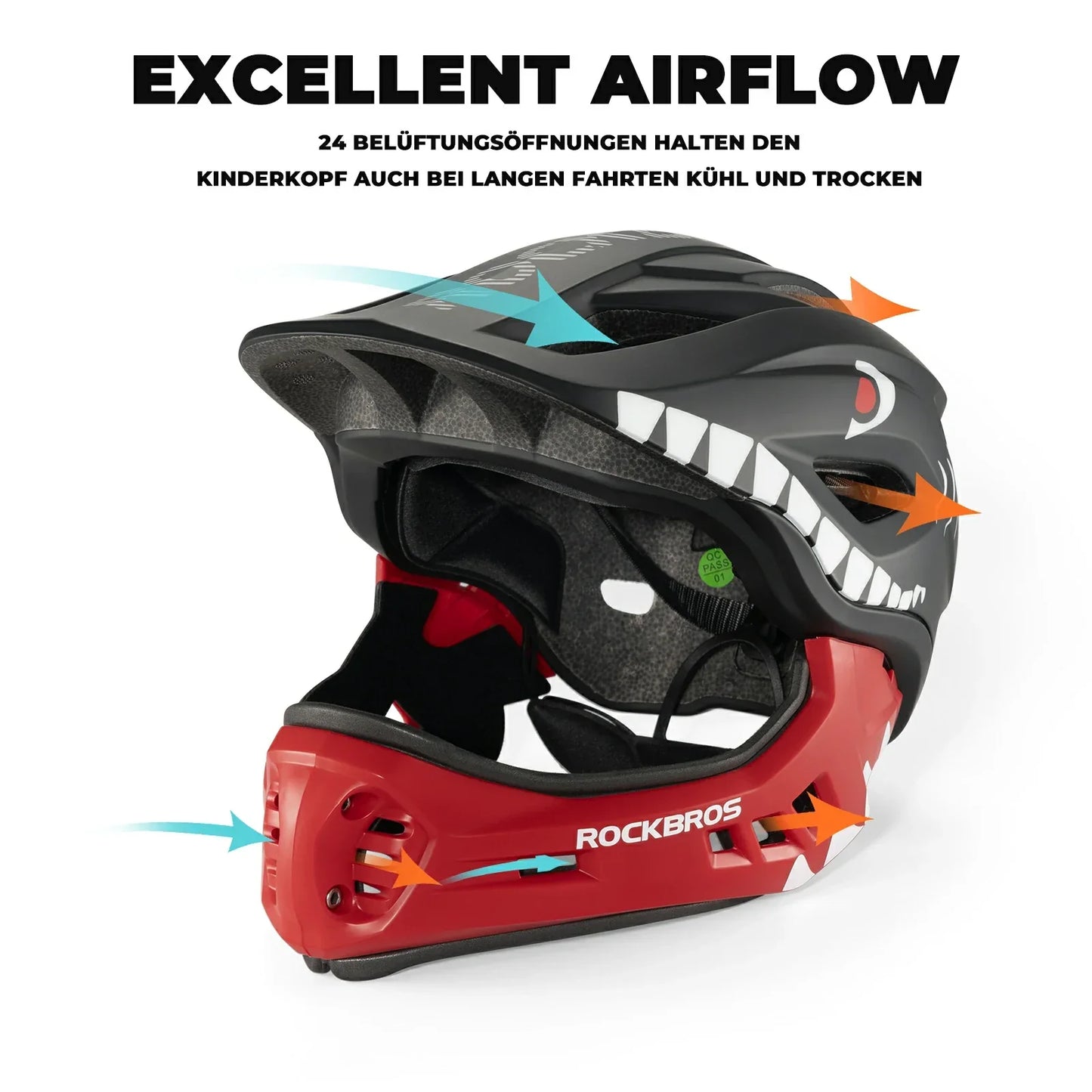 Kids' Cartoon Full Face Helmet with Removable Chin Guard ROCKBROS