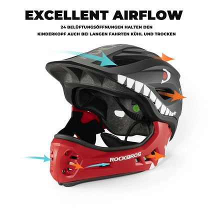 Kids' Cartoon Full Face Helmet with Removable Chin Guard ROCKBROS