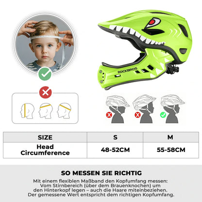 Kids' Cartoon Full Face Helmet with Removable Chin Guard ROCKBROS