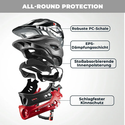 Kids' Cartoon Full Face Helmet with Removable Chin Guard ROCKBROS