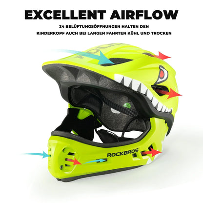 Kids' Cartoon Full Face Helmet with Removable Chin Guard ROCKBROS