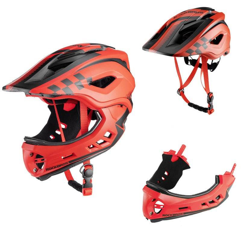 Kids' full-face helmet with removable chin guard for boys/girls ROCKBROS