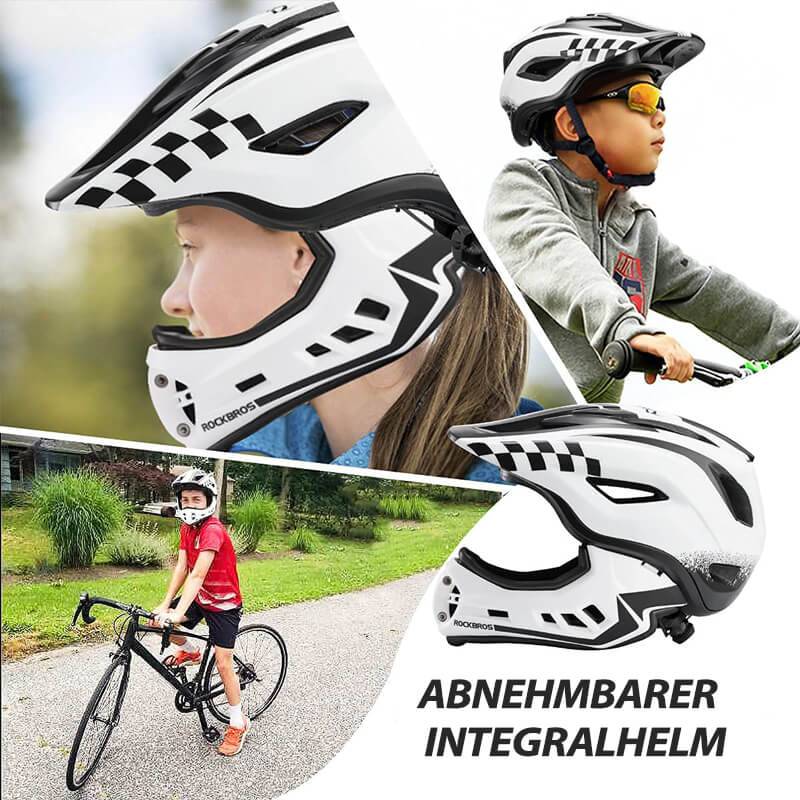 Kids' full-face helmet with removable chin guard for boys/girls ROCKBROS
