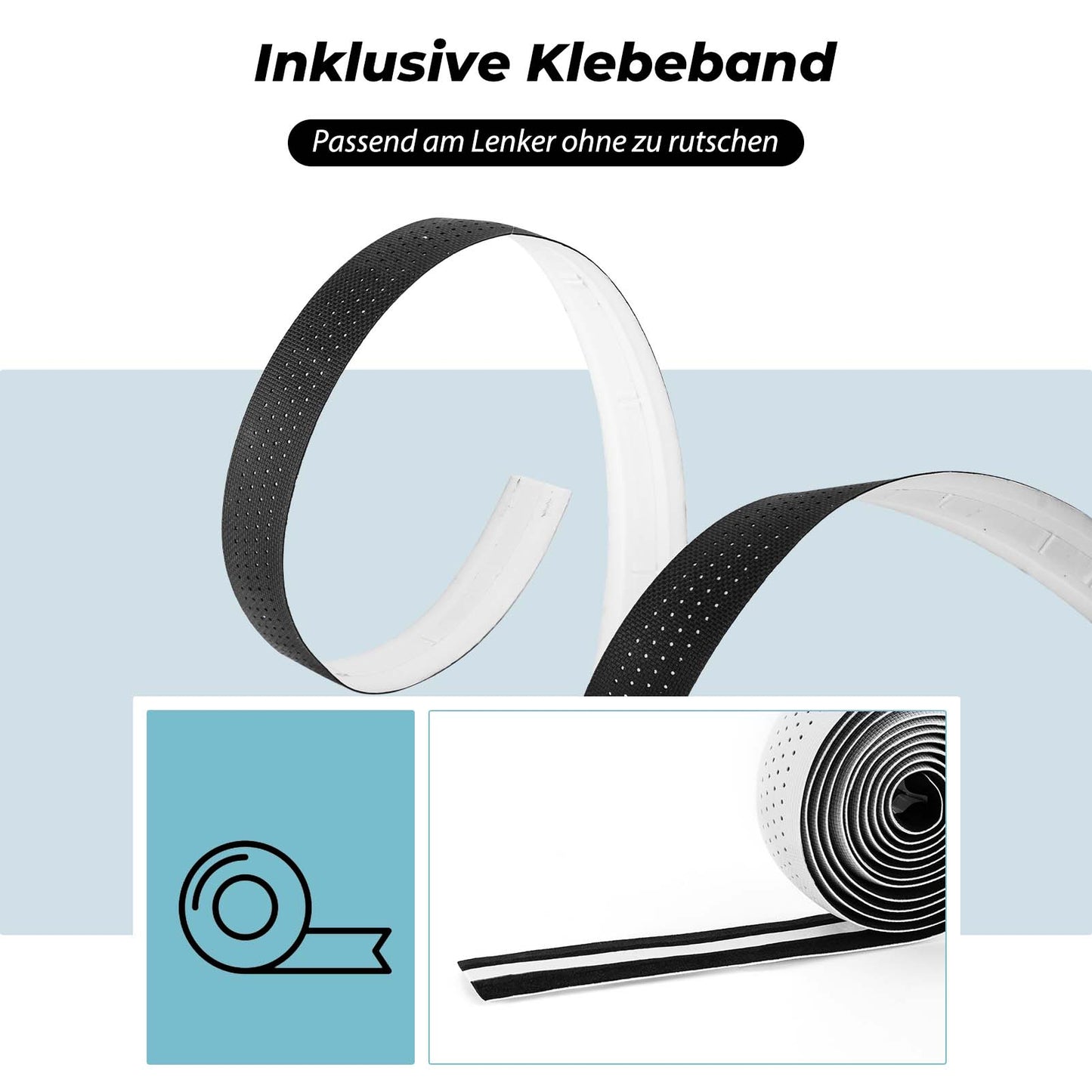 Road bike handlebar tape, non-slip, shock-absorbing, 2 rolls, ROCKBROS