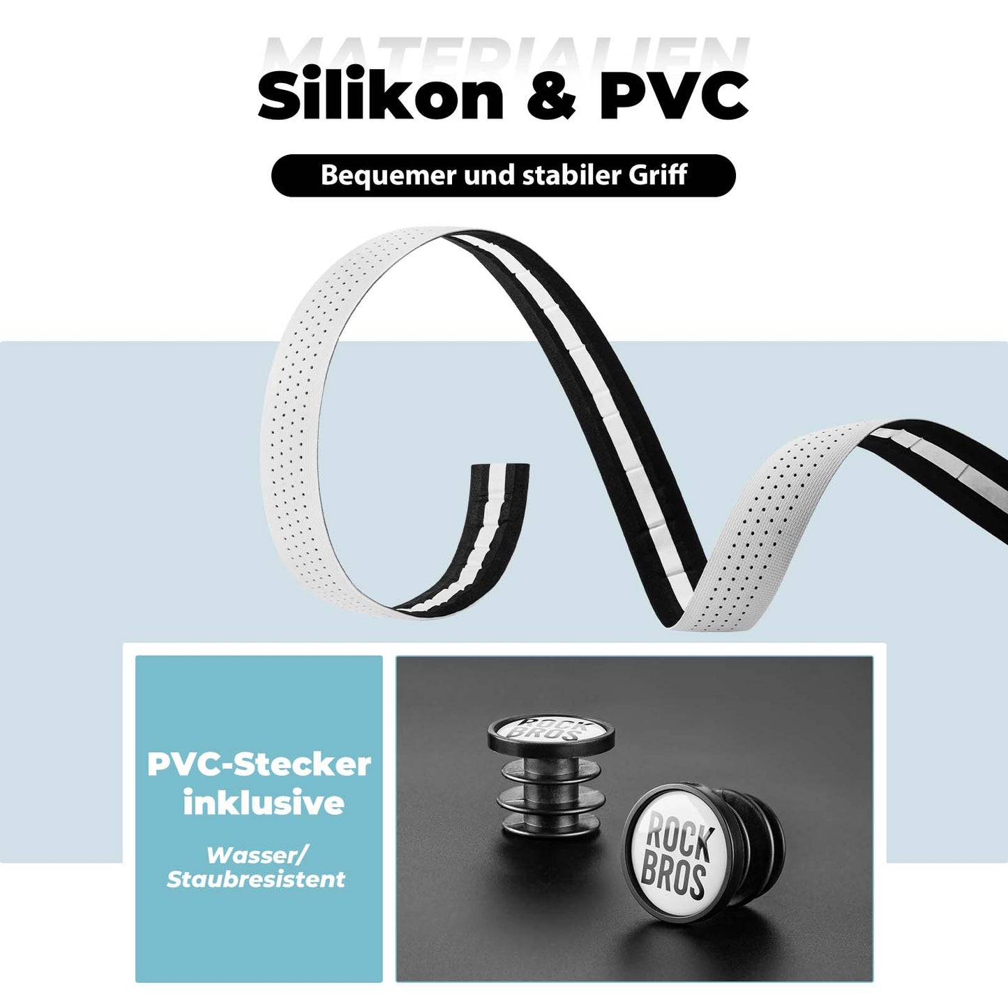 Road bike handlebar tape, non-slip, shock-absorbing, 2 rolls, ROCKBROS