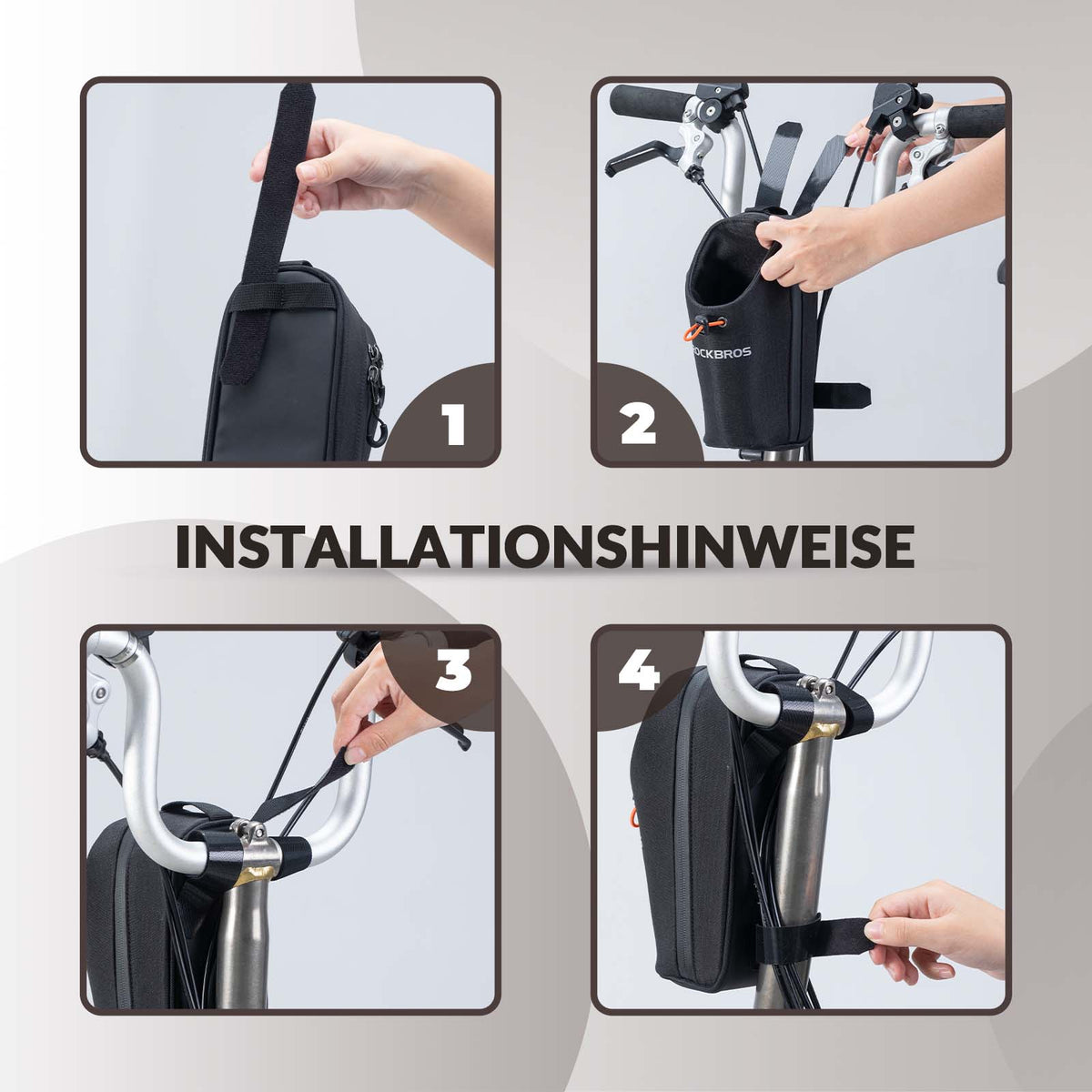 ROCKBROS Lenkertasche Flaschentasche Trinkflaschenhalter Multifunktionales Design