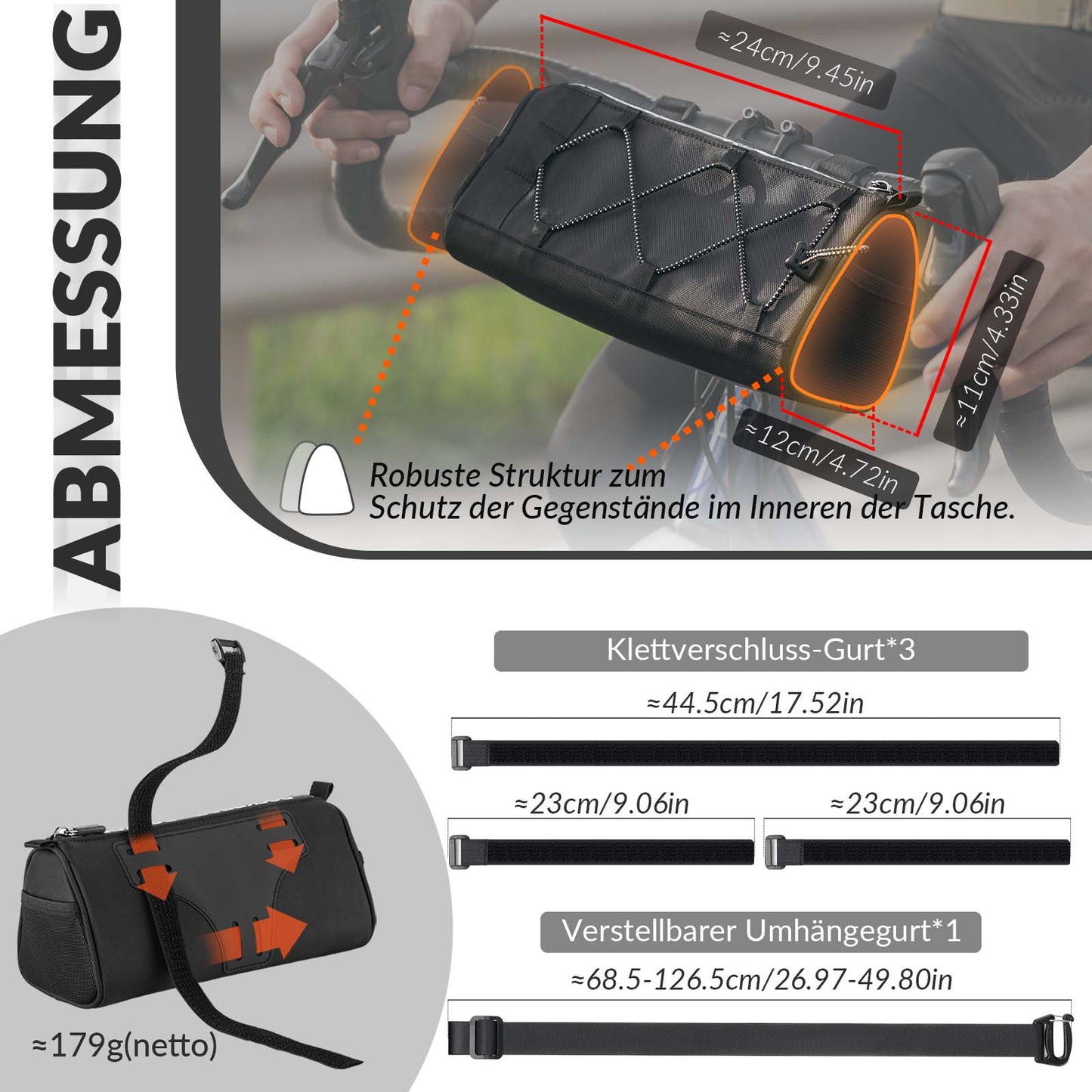 Handlebar bag Multifunctional bicycle handlebar bag with shoulder strap 1.5L ROCKBROS