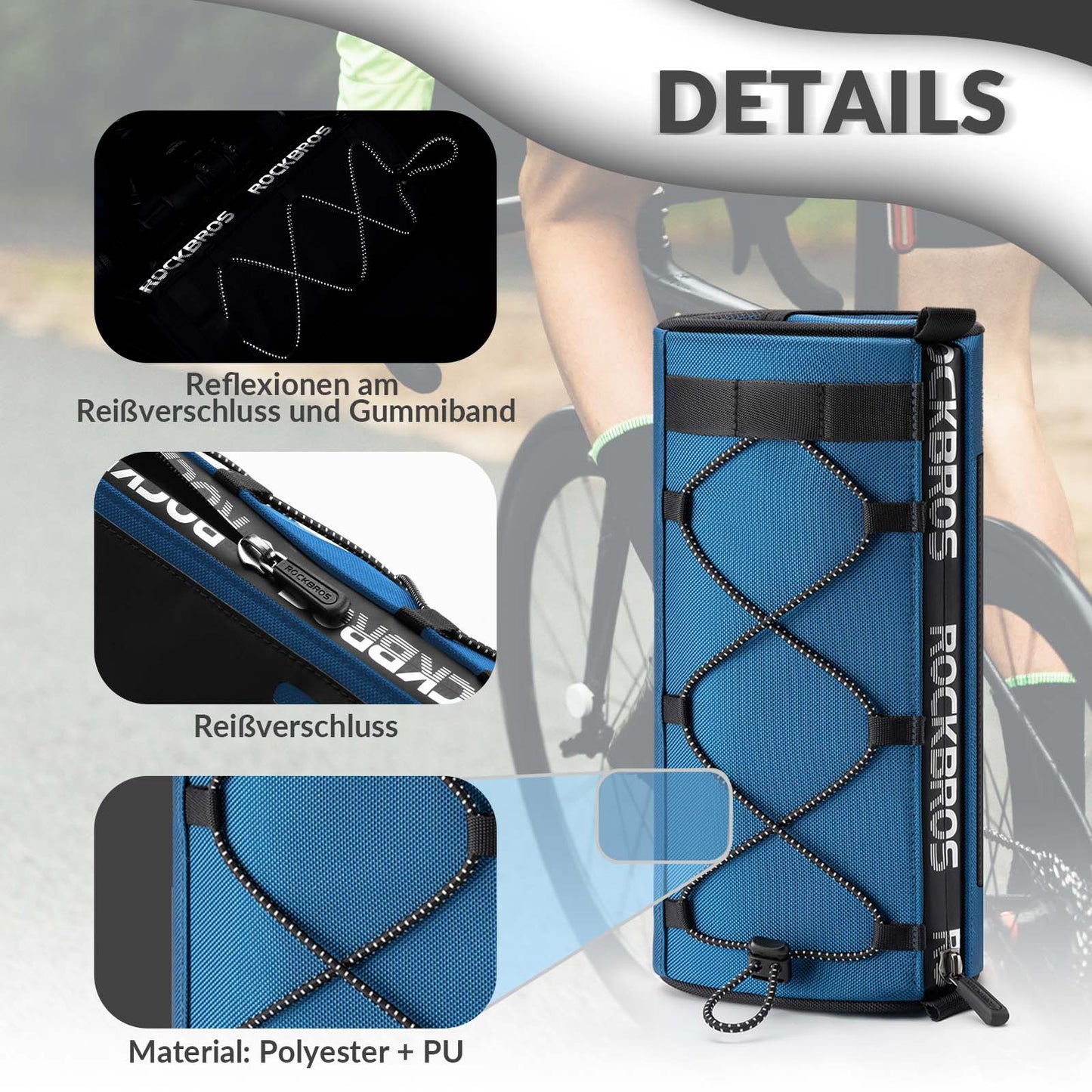 Handlebar bag Multifunctional bicycle handlebar bag with shoulder strap 1.5L ROCKBROS