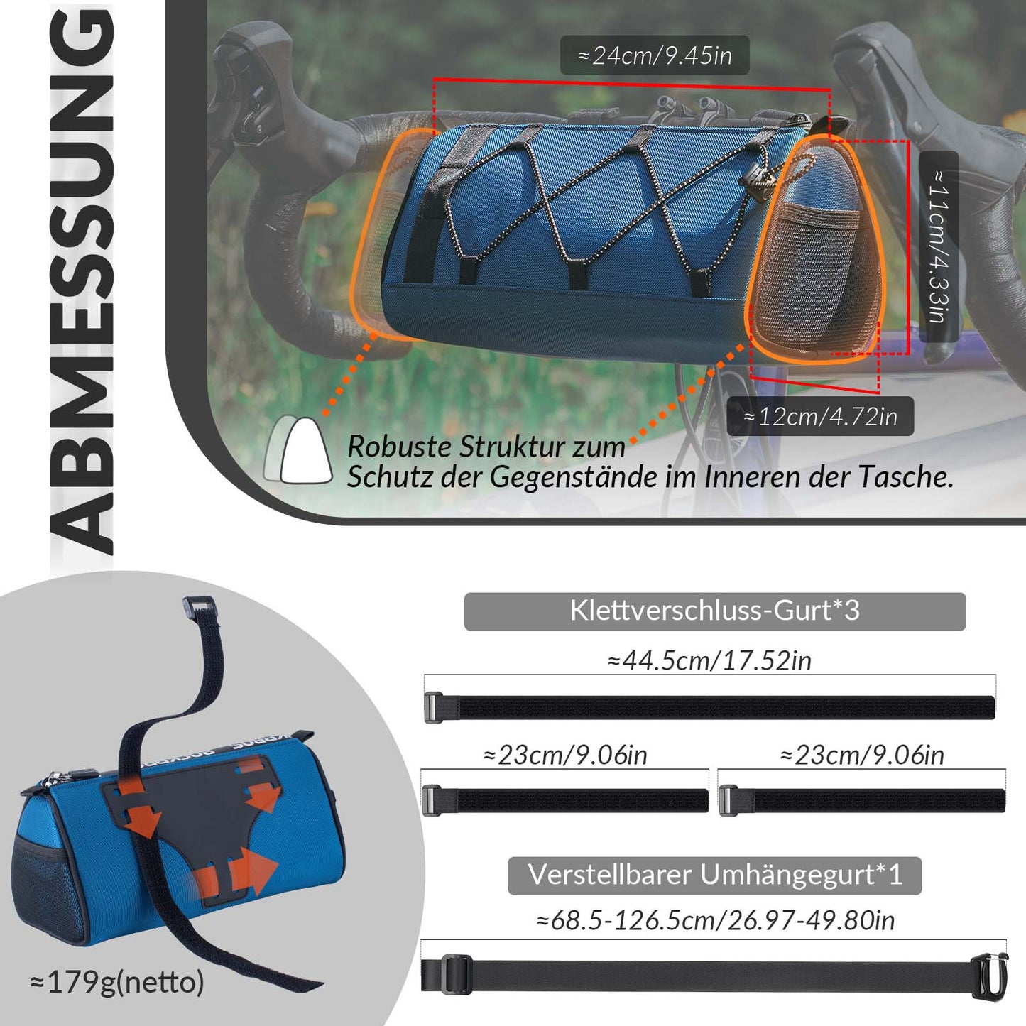 Handlebar bag Multifunctional bicycle handlebar bag with shoulder strap 1.5L ROCKBROS