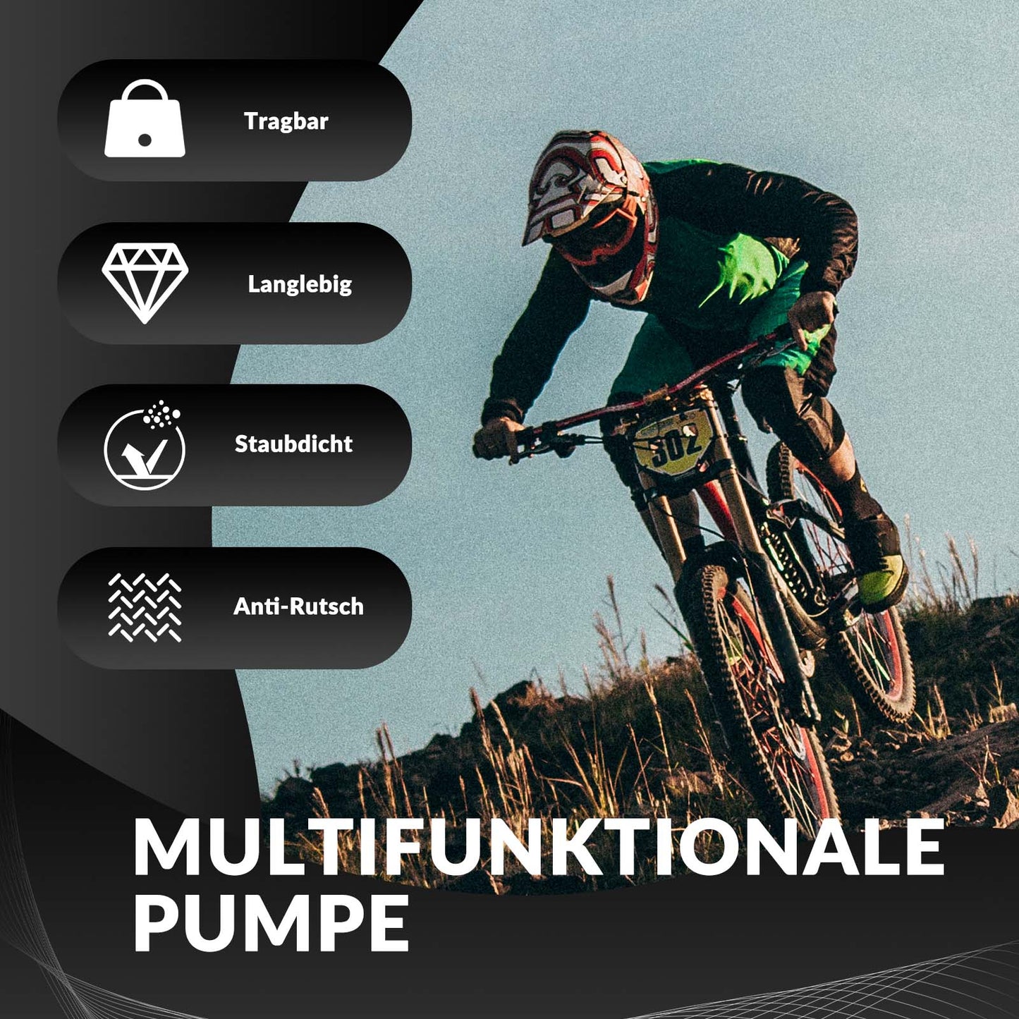 ROCKBROS aluminum hand pump for Schrader & Presta valves