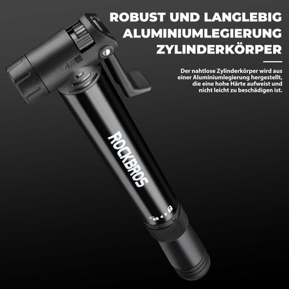 Mini bicycle air pump with ratchet wrench 80 PSI aluminum ROCKBROS