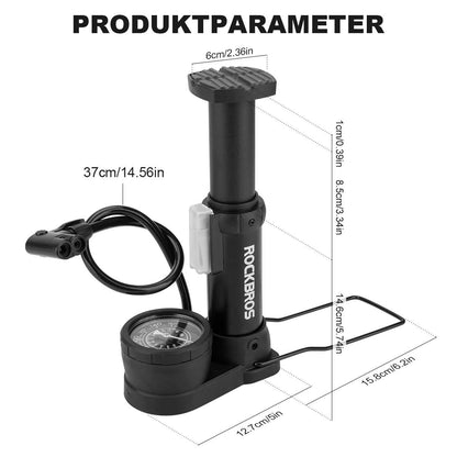 Mini Foot Pump Air Pump with Pressure Gauge ROCKBROS