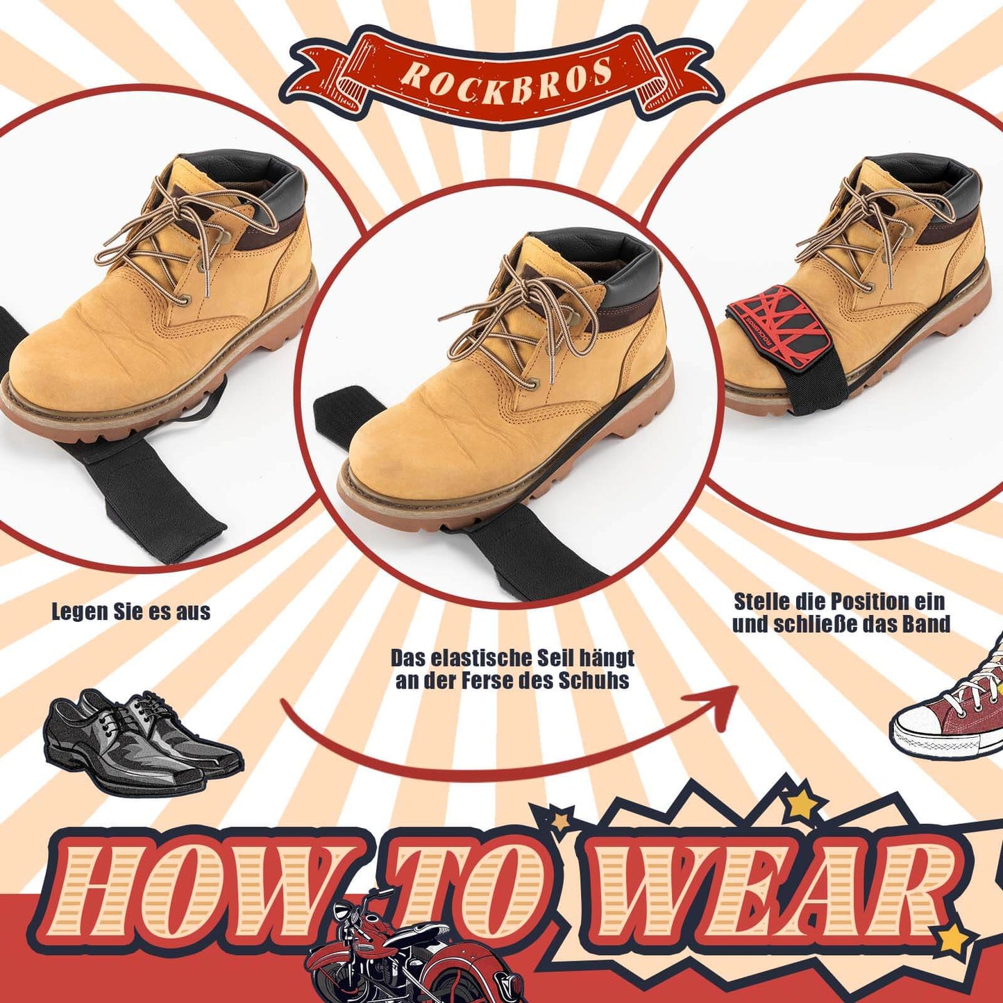 Motorcycle shift pad, anti-skid shift protector, adjustable shoe protector, motorcycle accessory ROCKBROS