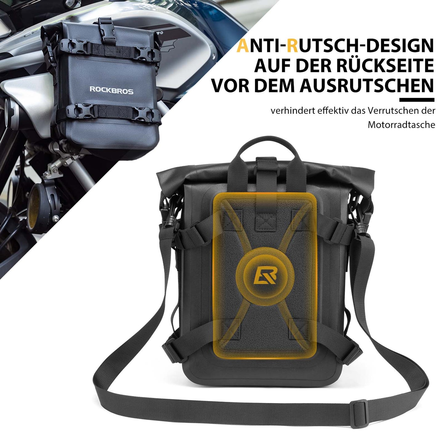 Motorcycle side bag, waterproof, pannier bag, 5L, black, ROCKBROS