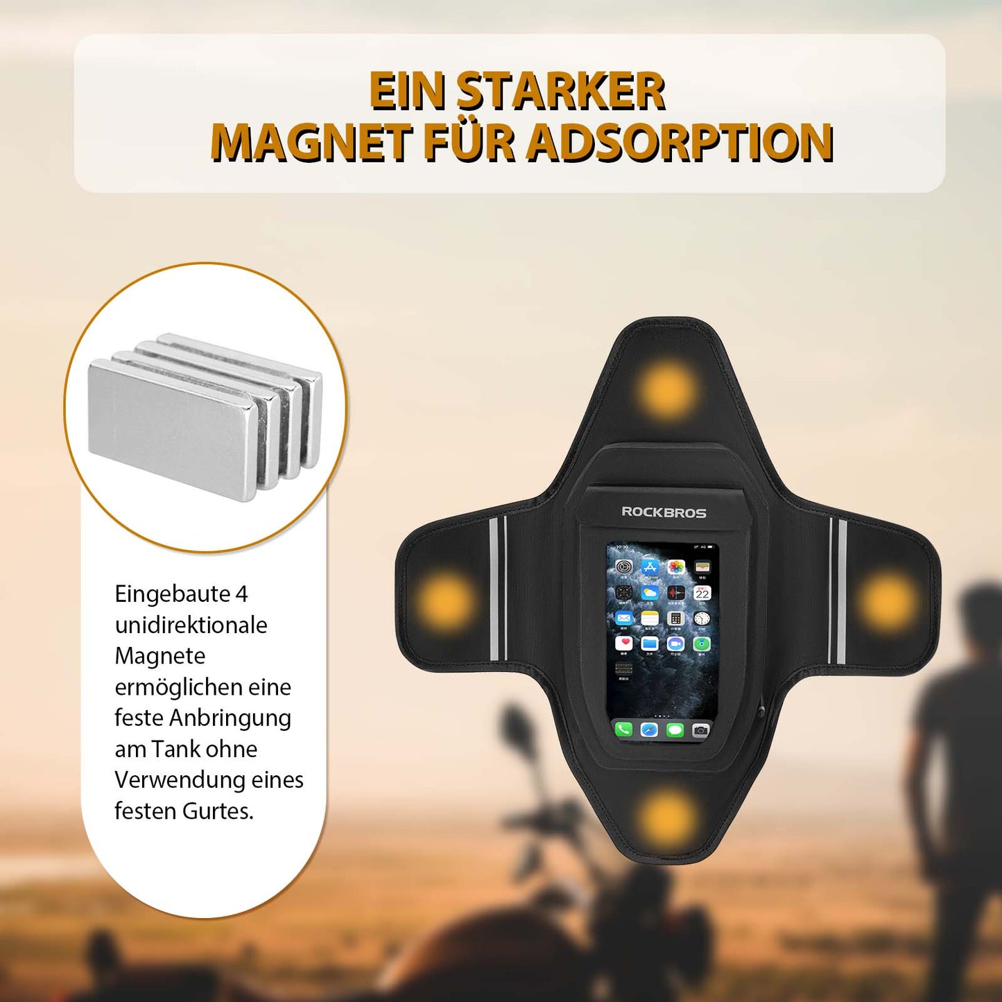 Motorcycle Tank Bag Waterproof Magnetic Tank Bag Black ROCKBROS