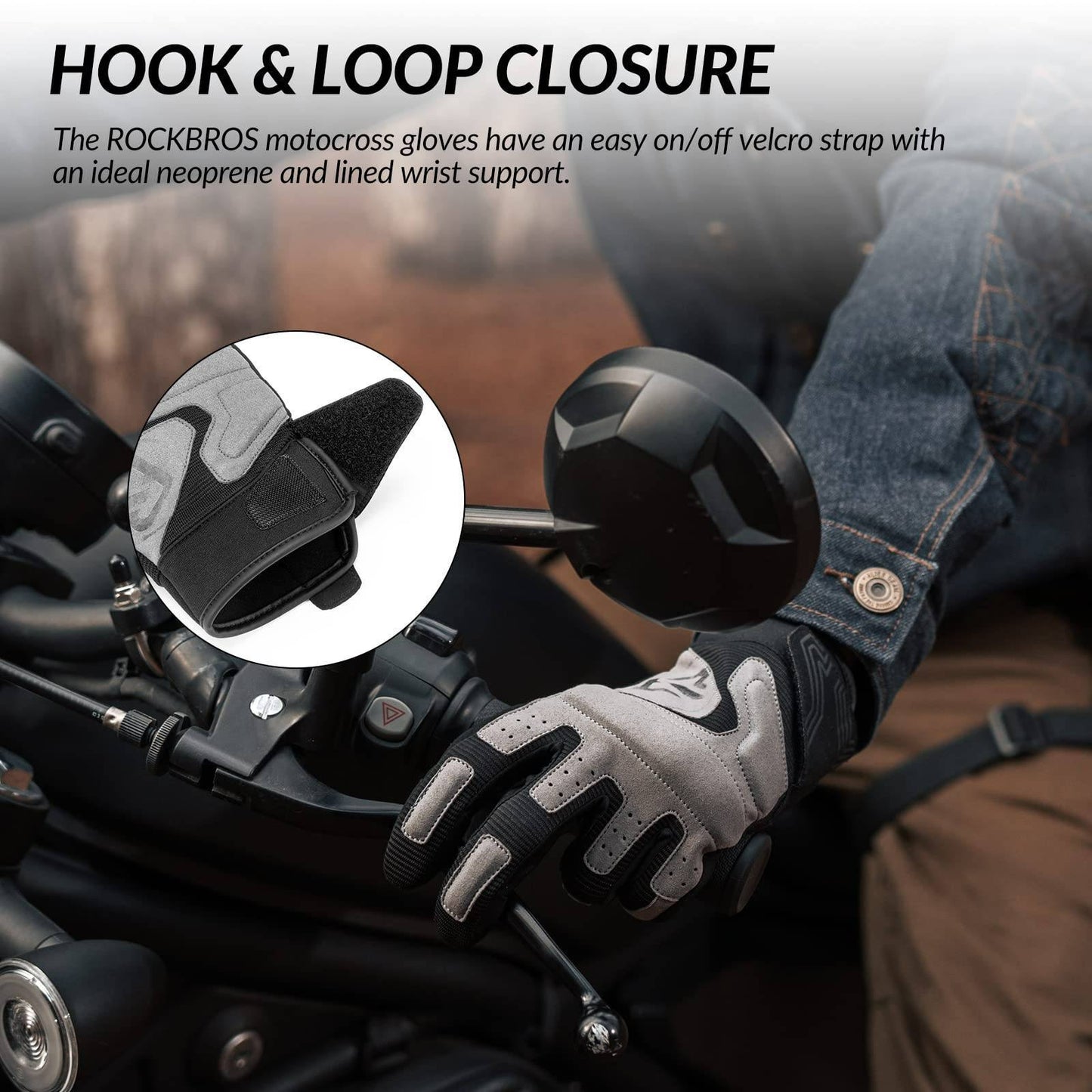 Motorcycle Gloves, Windproof Touchscreen Men's Gloves, ROCKBROS