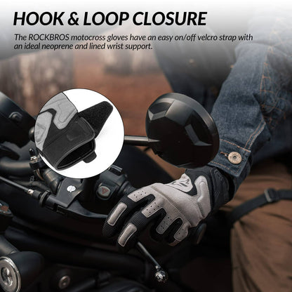 Motorcycle Gloves, Windproof Touchscreen Men's Gloves, ROCKBROS