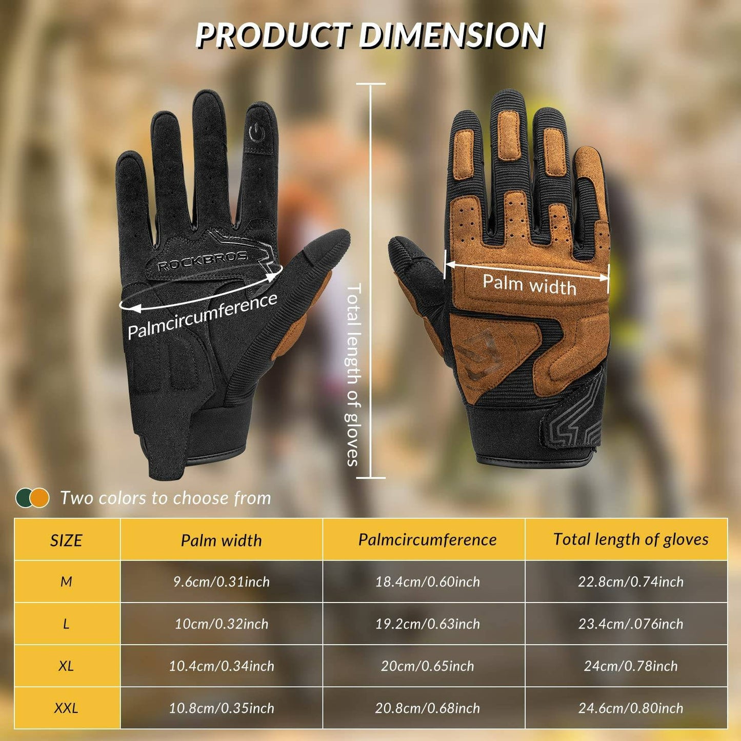 Motorcycle Gloves, Windproof Touchscreen Men's Gloves, ROCKBROS