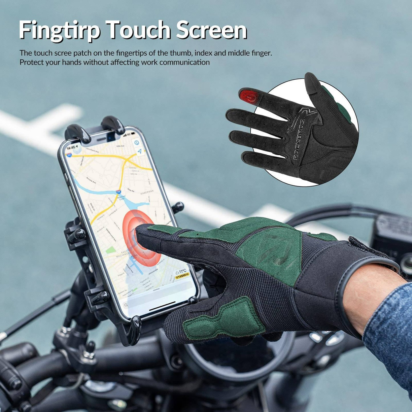 Motorcycle Gloves, Windproof Touchscreen Men's Gloves, ROCKBROS