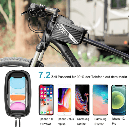Top tube bag with TPU touchscreen, side pocket design, 1L, ROCKBROS