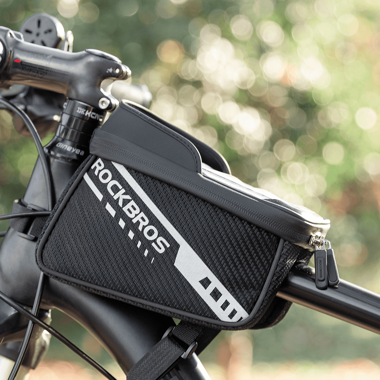 Top tube bag with TPU touchscreen, side pocket design, 1L, ROCKBROS